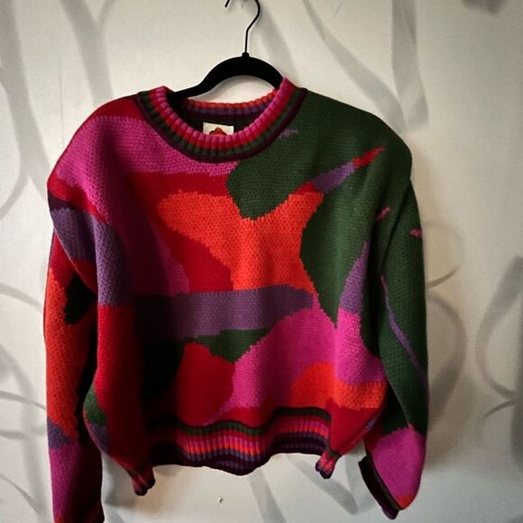 Abstract Multicolor Sweater Size S - Picture 1 of 7